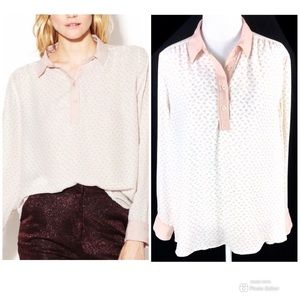 Free People Pop Over Pink Horse Print Top